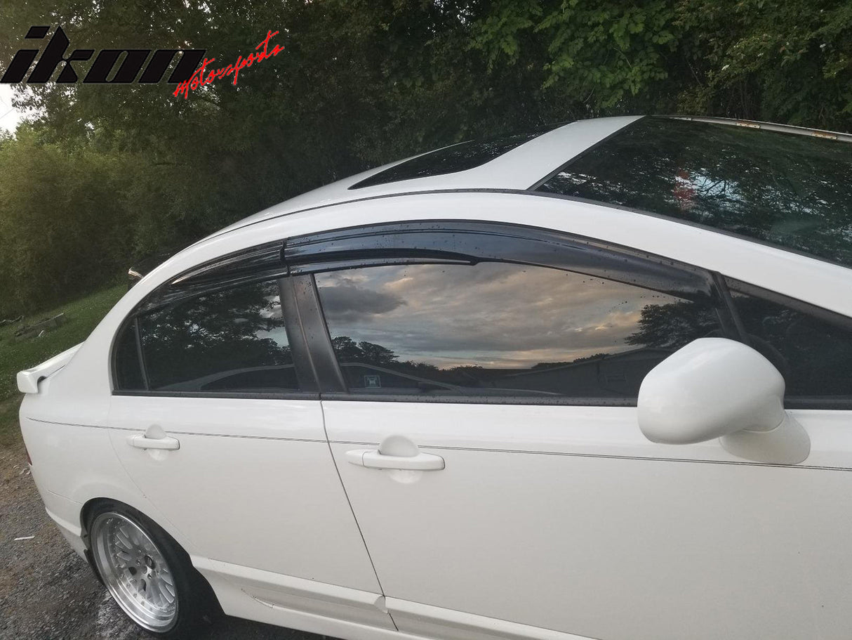 2006-2011 Honda Civic Sedan 4-Door Window Visor Acrylic 4PC Rain Guard