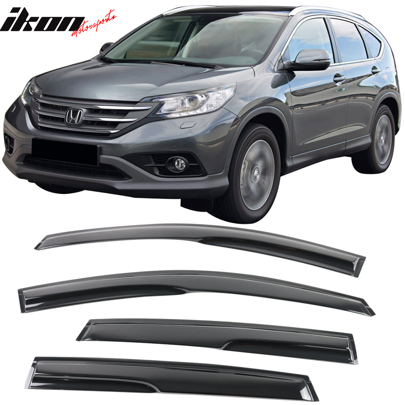 2012-2016 Honda CRV Acrylic 4PC Window Visors Tape On Rain Guard