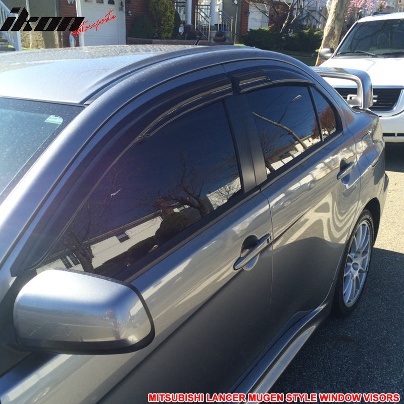 2008-2017 Mitsubishi Lancer EVO Window VisorsAcrylic 4PC