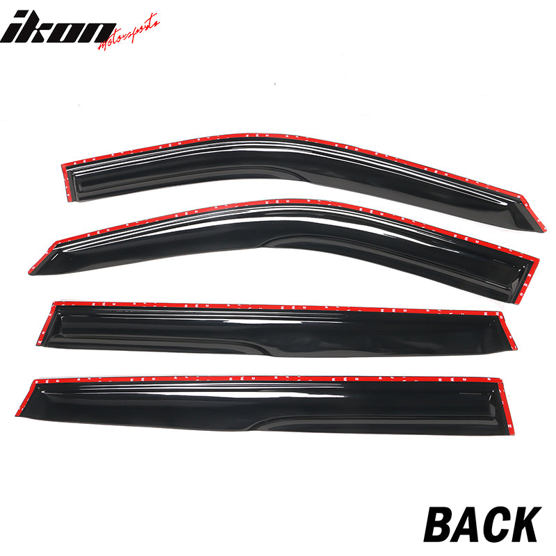 2020-2024 Toyota Highlander PC Side Window Visors w/ Chrome Trim 4PCS