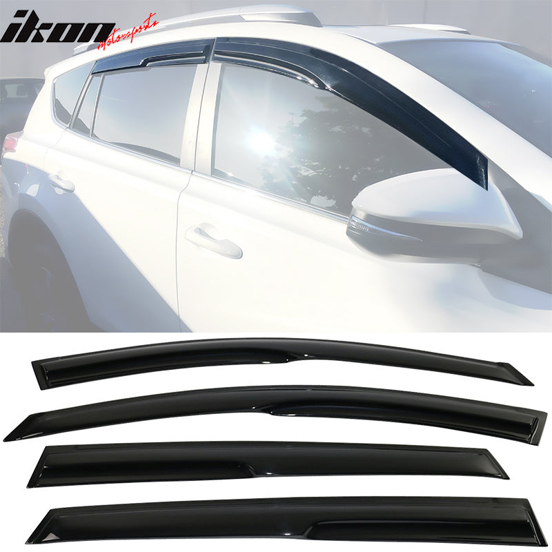 2013-2018 Toyota RAV4 Acrylic 4PC Window Visors Tape On Rain Guard