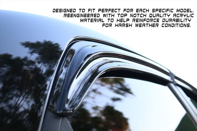 2011-2014 Hyundai Sonata Acrylic 4PC Window Visors Tape On Rain Guard