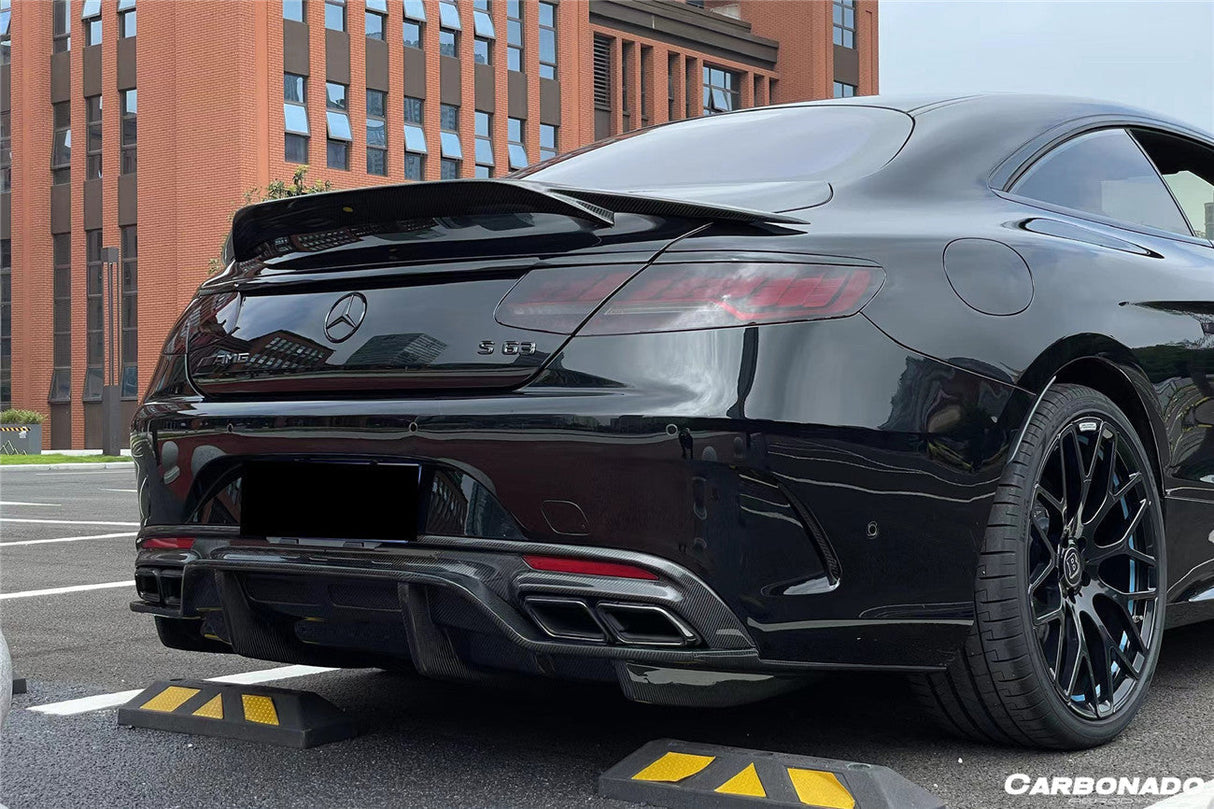 2014-2021 Mercedes Benz S63 S Class C217 Coupe RT Style Carbon Fiber Trunk Spoiler
