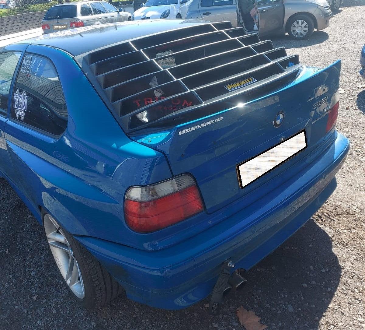 BMW E36 Compact Series 3 Black Back Windshield Louvers (1992 - 1999) - K2 Industries