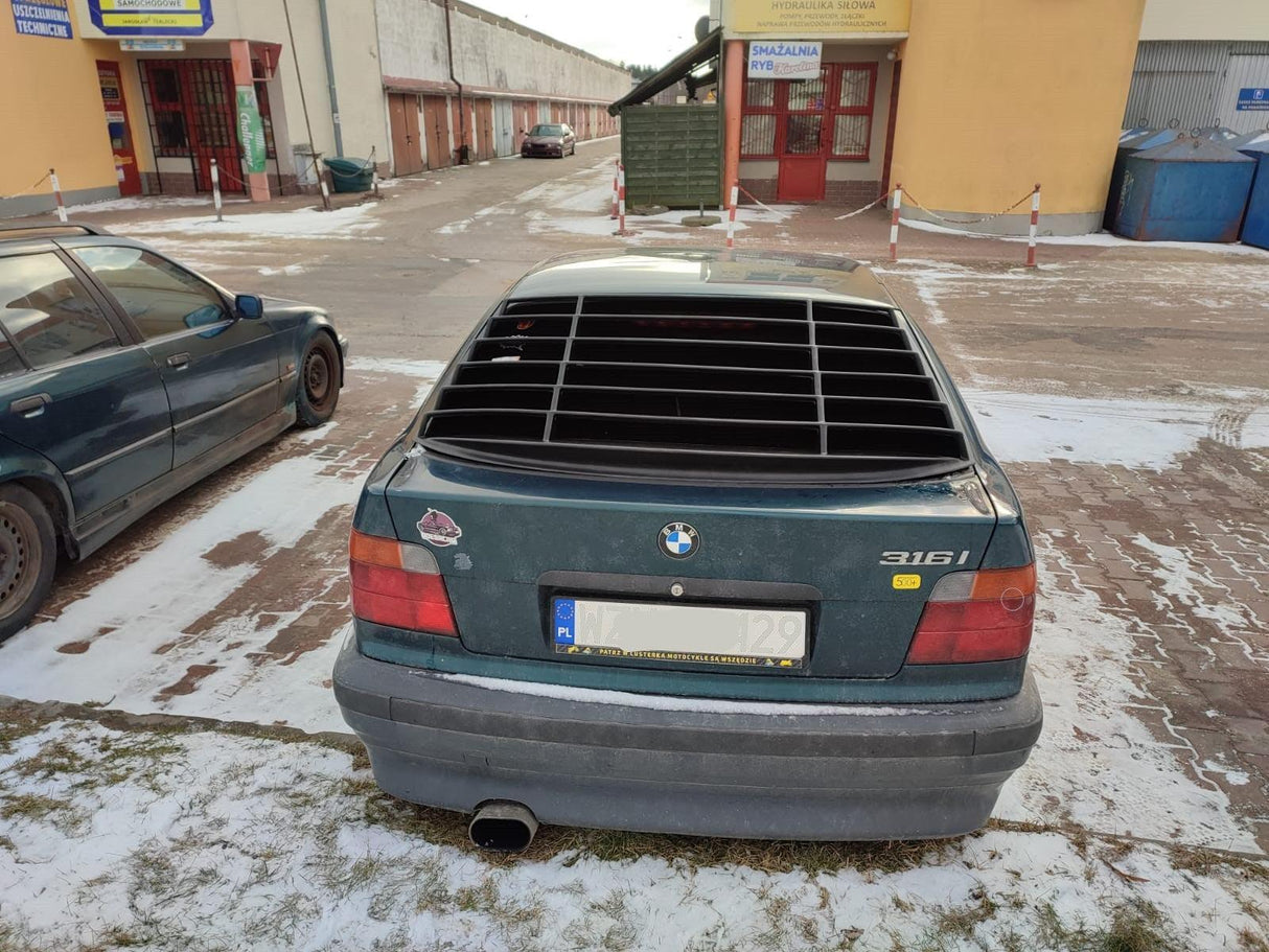 BMW E36 Compact Series 3 Black Back Windshield Louvers (1992 - 1999) - K2 Industries