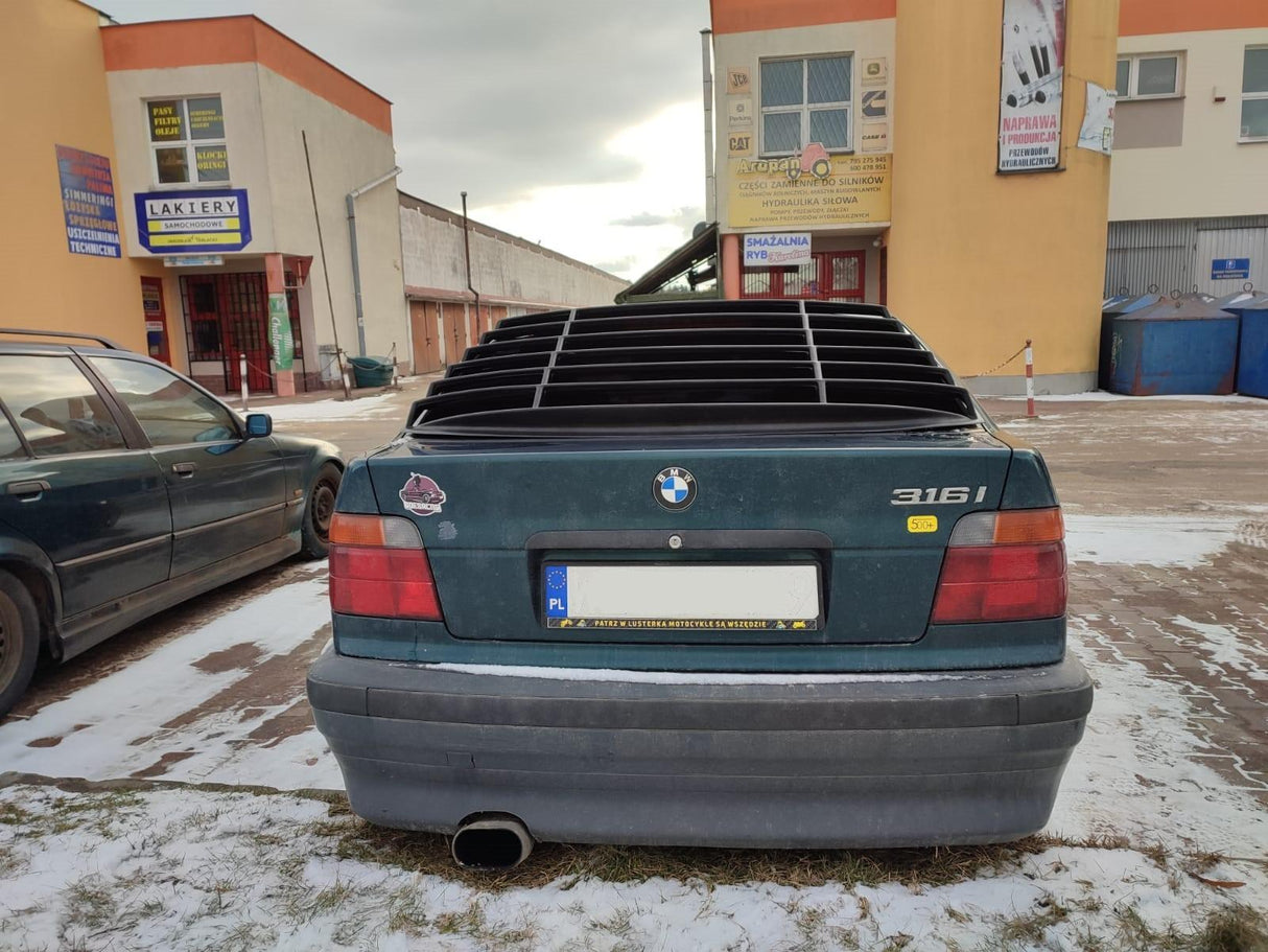 BMW E36 Compact Series 3 Black Back Windshield Louvers (1992 - 1999) - K2 Industries