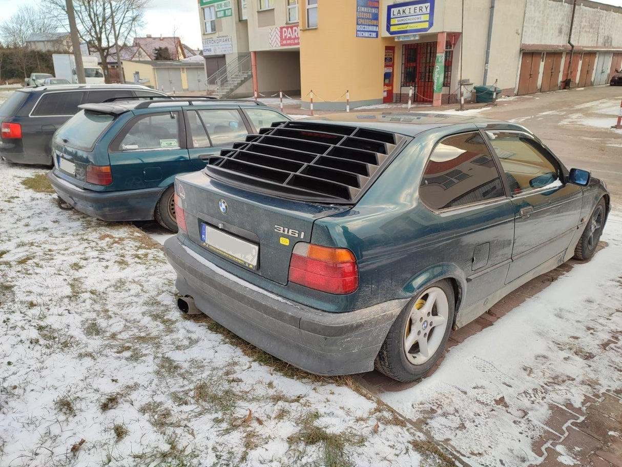 BMW E36 Compact Series 3 Black Back Windshield Louvers (1992 - 1999) - K2 Industries