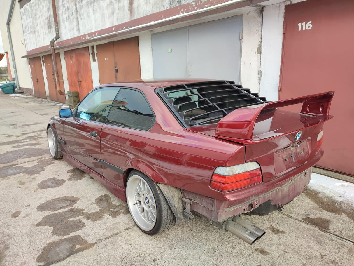 BMW E36 Coupe Series 3 Black Back Windshield Louvers (1992 - 1999) - K2 Industries