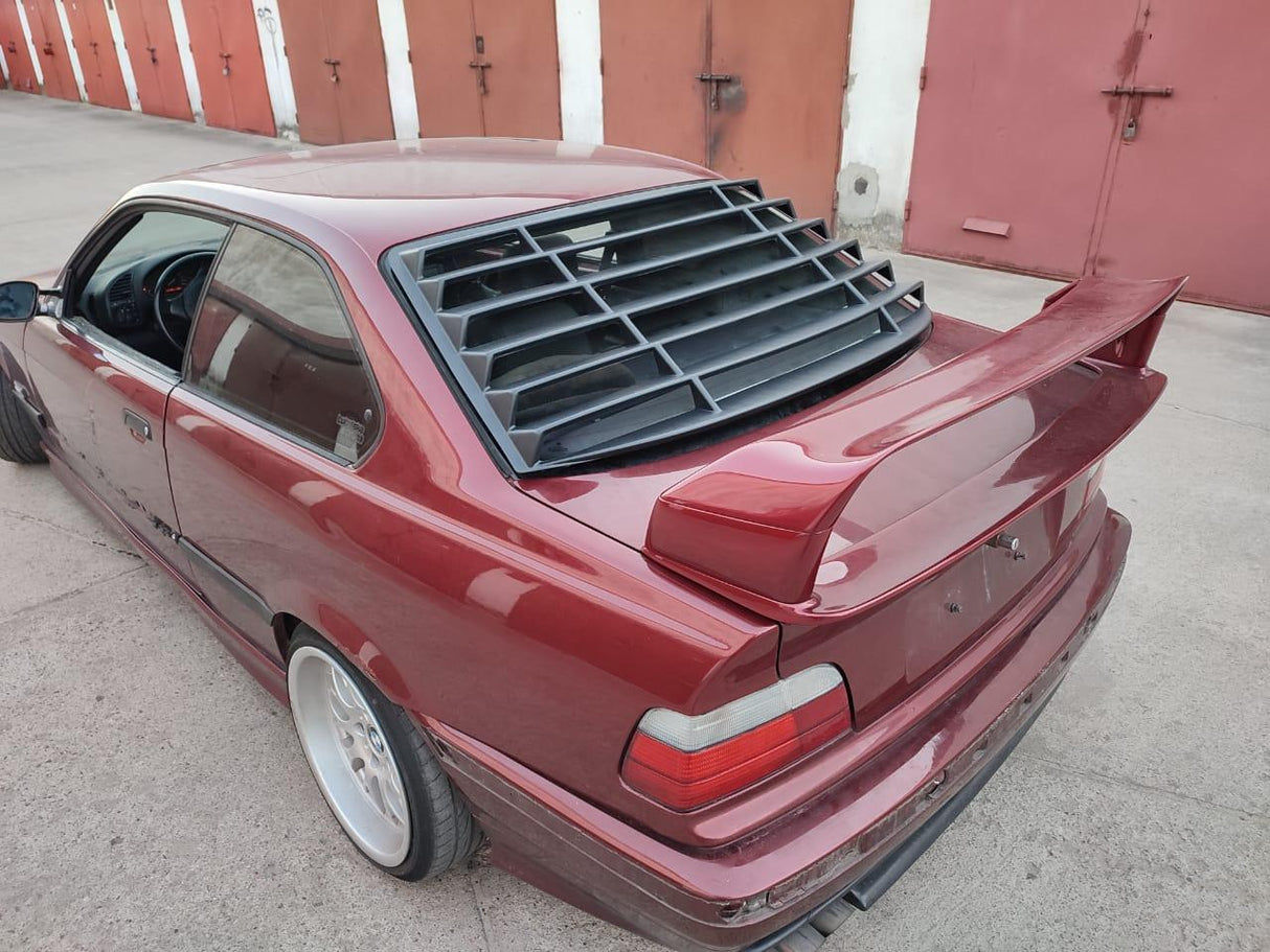 BMW E36 Coupe Series 3 Black Back Windshield Louvers (1992 - 1999) - K2 Industries