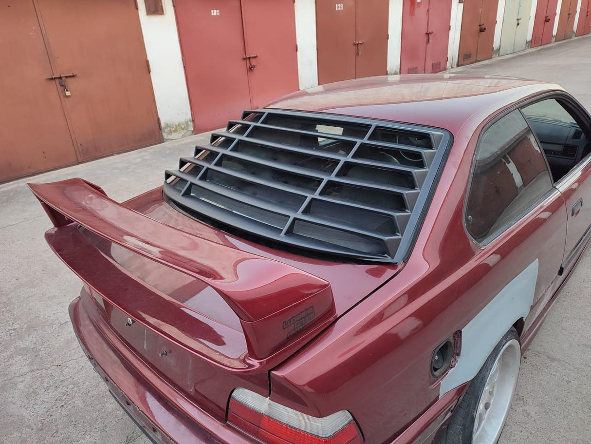 BMW E36 Coupe Series 3 Black Back Windshield Louvers (1992 - 1999) - K2 Industries