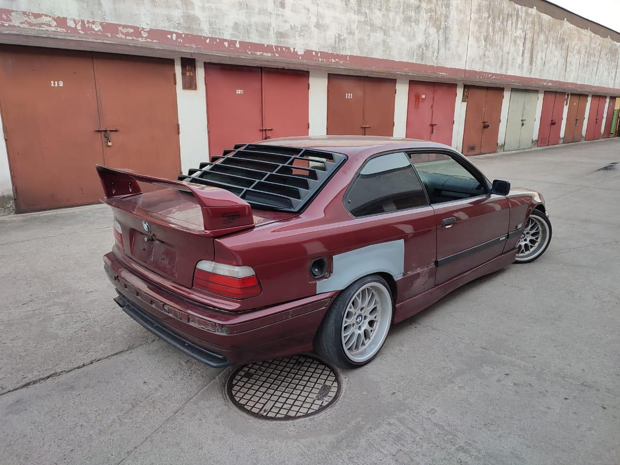 BMW E36 Coupe Series 3 Black Back Windshield Louvers (1992 - 1999) - K2 Industries