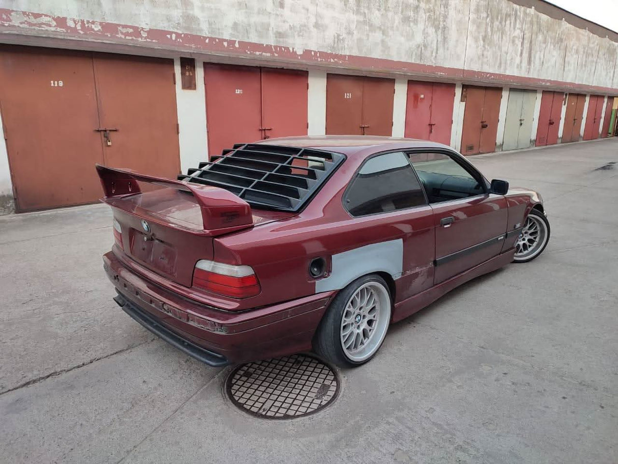 BMW E36 Coupe Series 3 Black Back Windshield Louvers (1992 - 1999) - K2 Industries