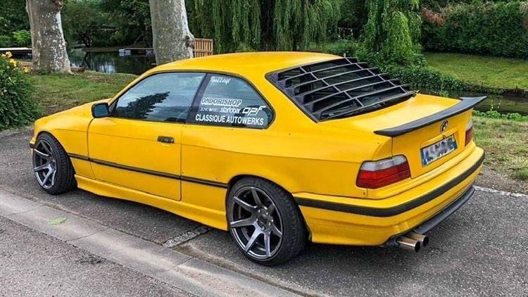 BMW E36 Coupe Series 3 Black Back Windshield Louvers (1992 - 1999) - K2 Industries