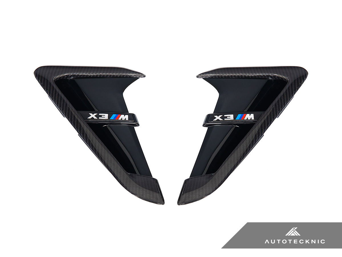 AutoTecknic Dry Carbon Gloss Black Fender Trim Set - F97 X3M | F98 X4M