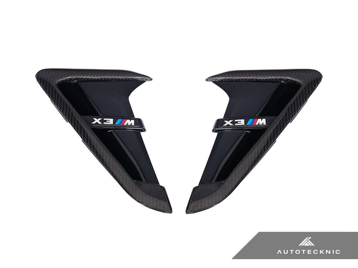 AutoTecknic Dry Carbon Gloss Black Fender Trim Set - BMW F97 X3M | F98 X4M