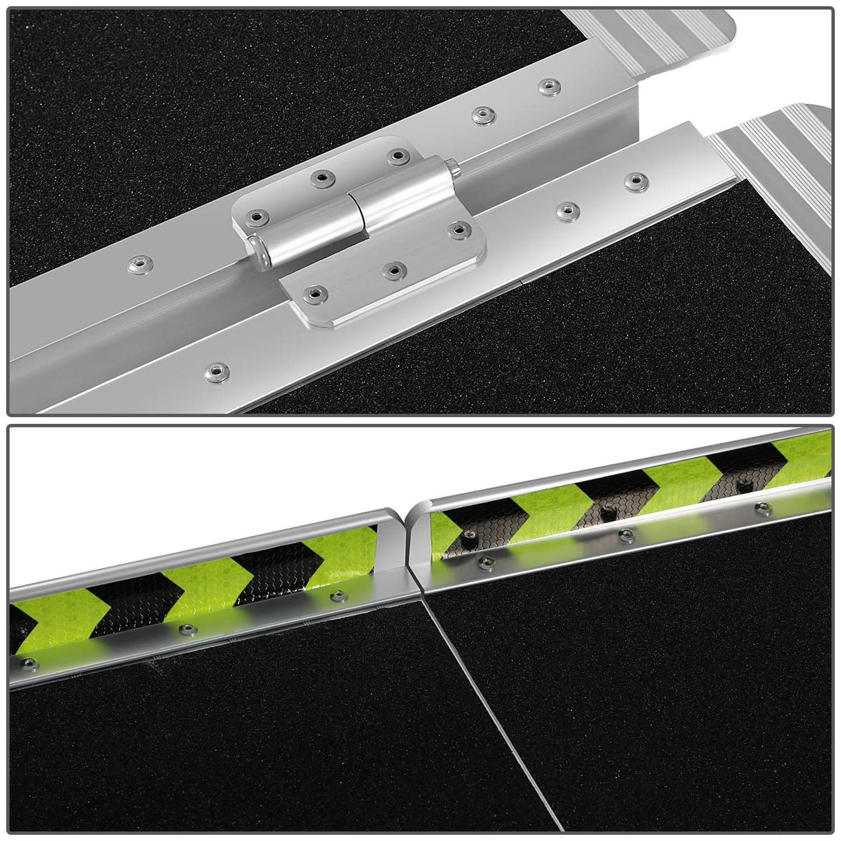 Aluminum Wheelchair Ramp 29" W x 7' L x 2" H - Metallic Black