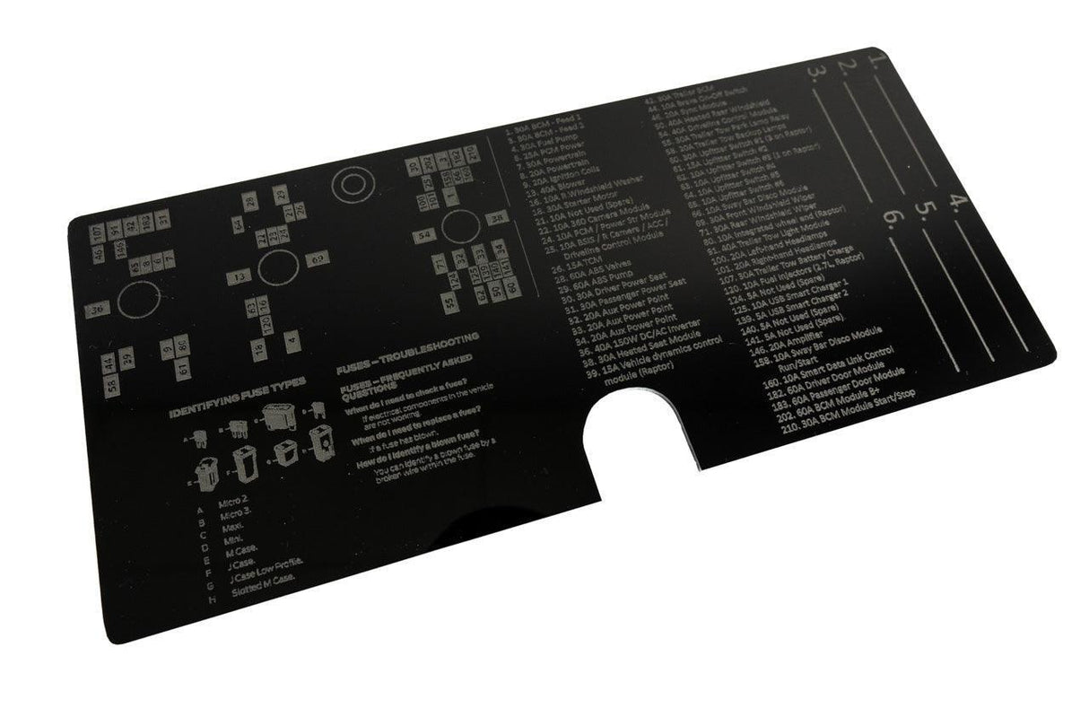Acrylic Laser Series Fuse Box Lid Label Plate - 2021-2025 Bronco