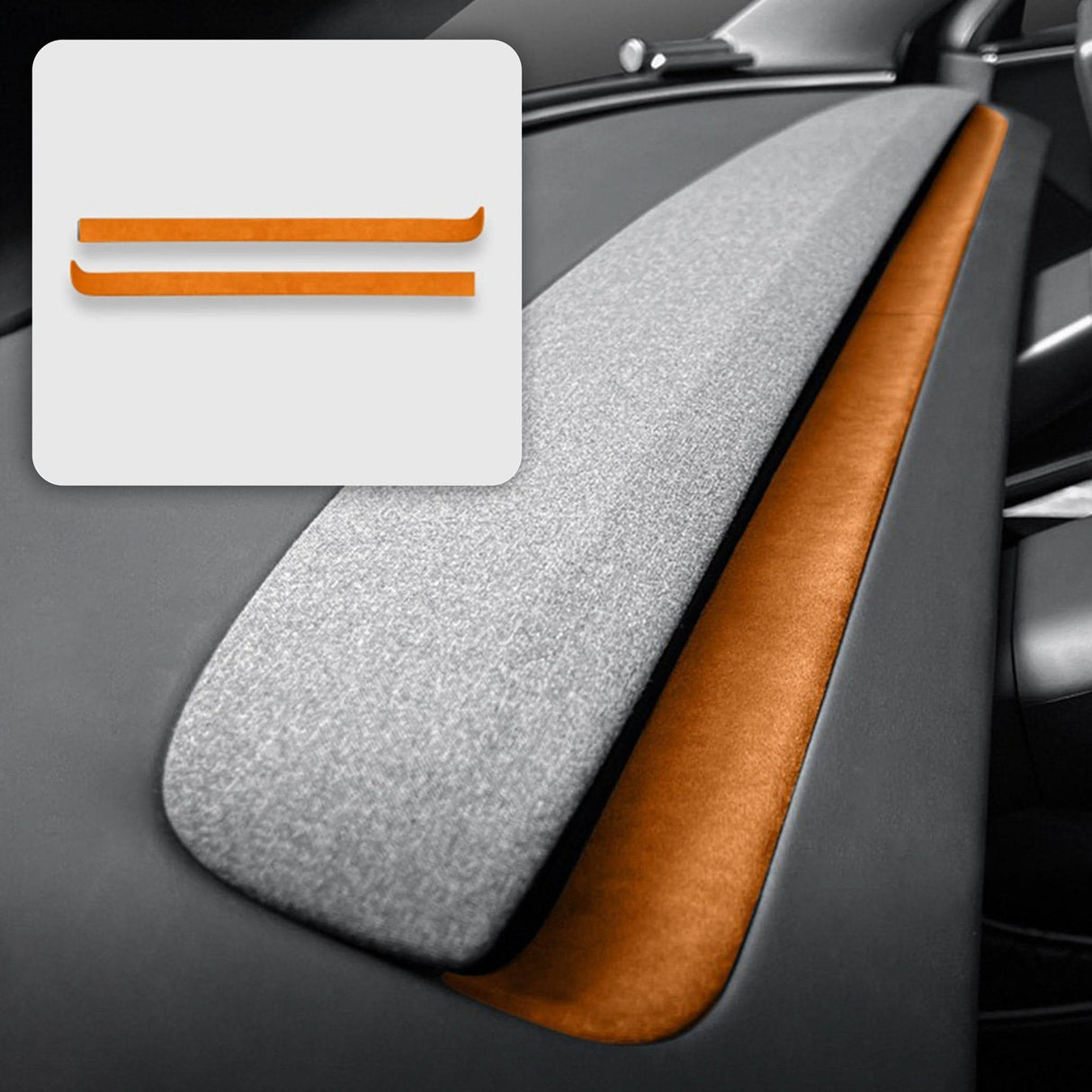 Alcantara Spliced Dash Trim for Tesla Model 3 Highland / Model Y Juniper (2PCS)