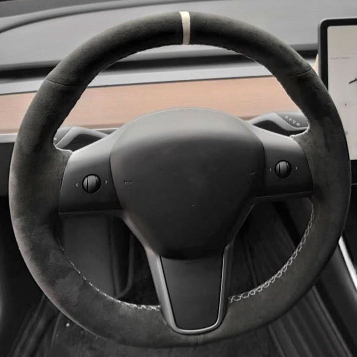 TESERY Alcantara Steering Wheel Cover for Model 3 / Y