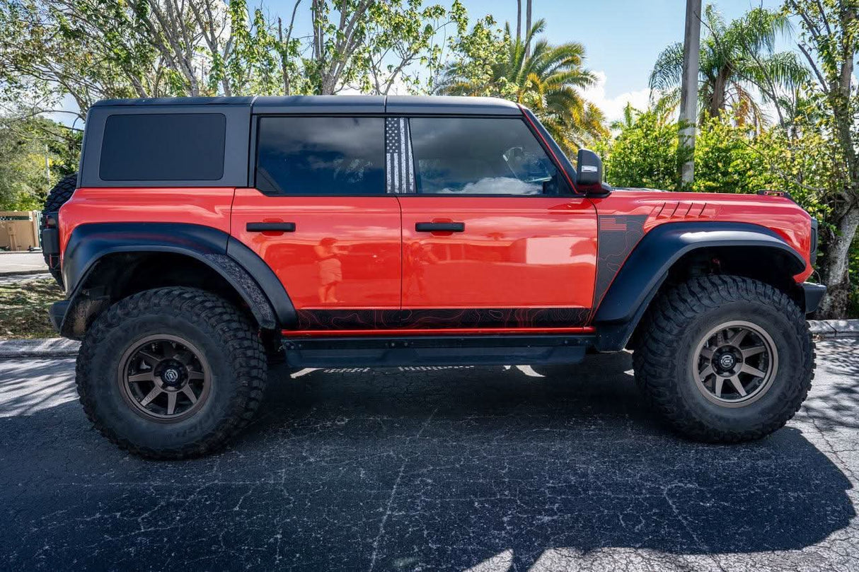 American Flag B Pillar Protection Kit (Printed Series) - 2021+ Bronco 4 Door