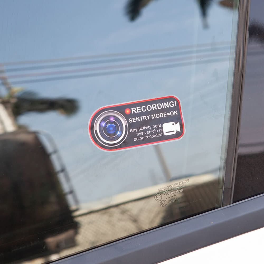 Anti-Theft Warning Sentry Mode Clings (4pcs) for Tesla