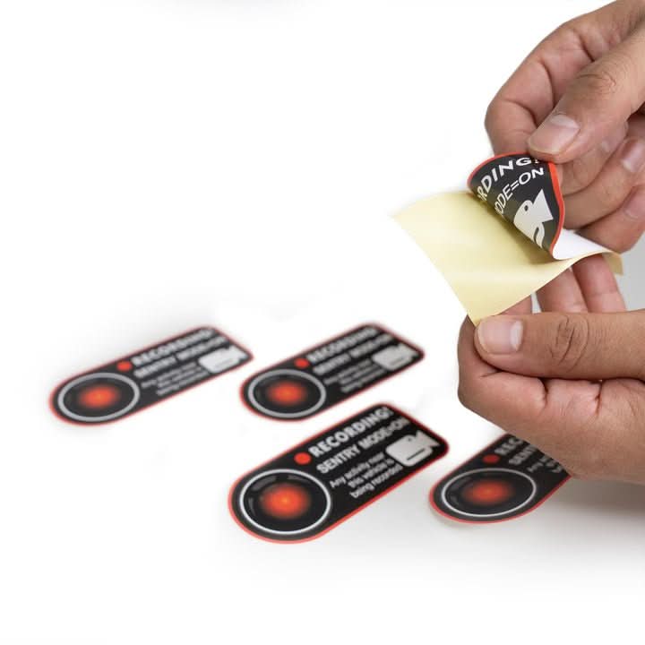 Anti-Theft Warning Sentry Mode Clings (4pcs) for Tesla