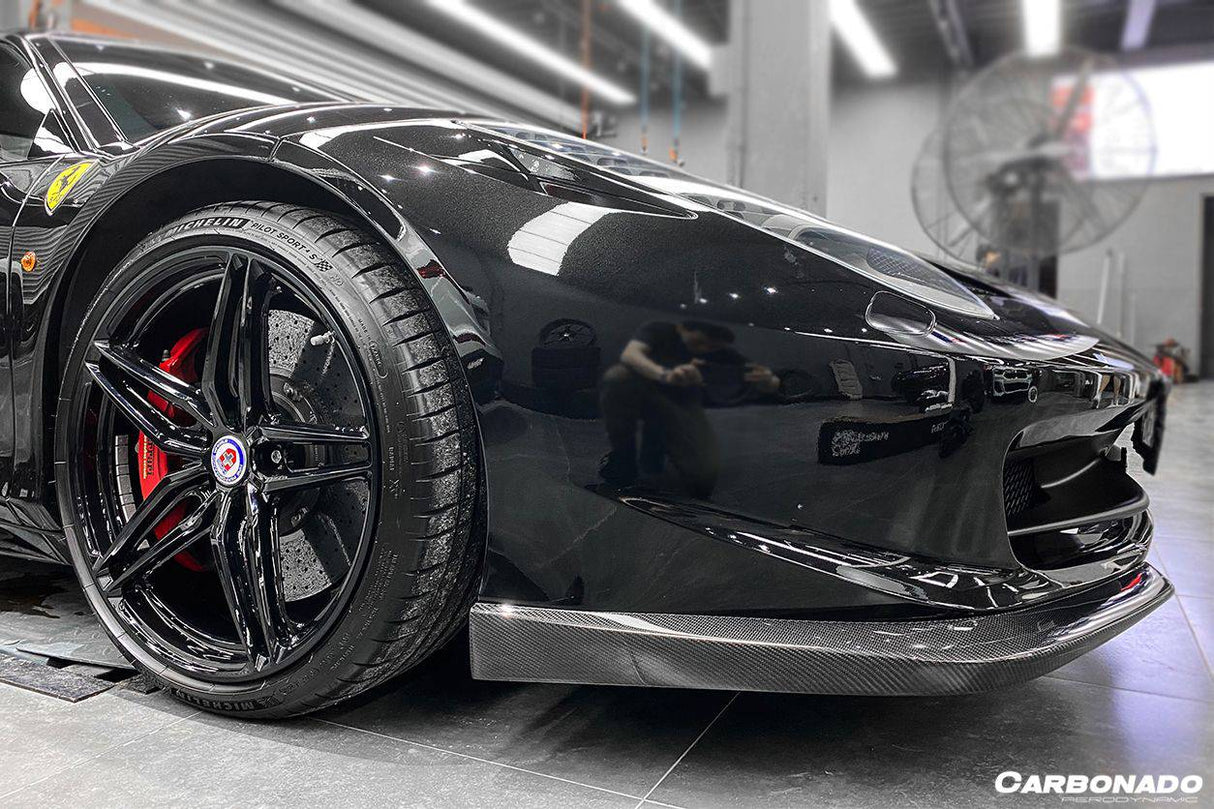 2010-2015 Ferrari Carbon Fiber Fiber Front Lip Carbonado (AP) Fits: 458 Italia and Spider