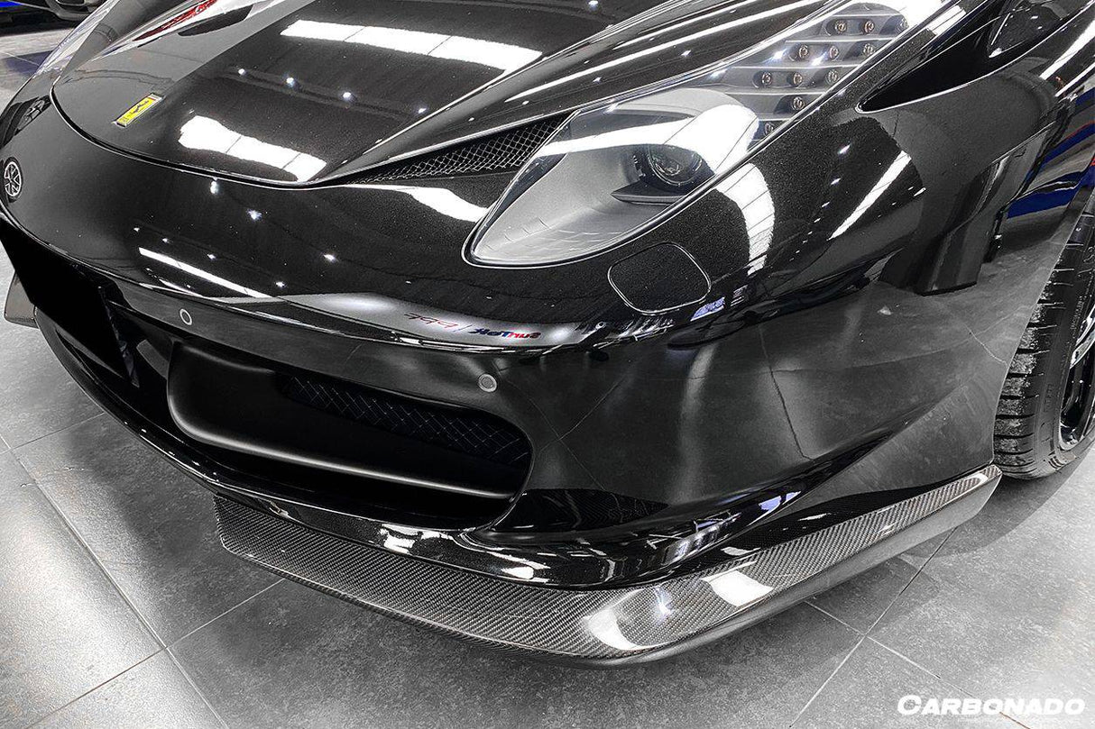 2010-2015 Ferrari Carbon Fiber Fiber Front Lip Carbonado (AP) Fits: 458 Italia and Spider