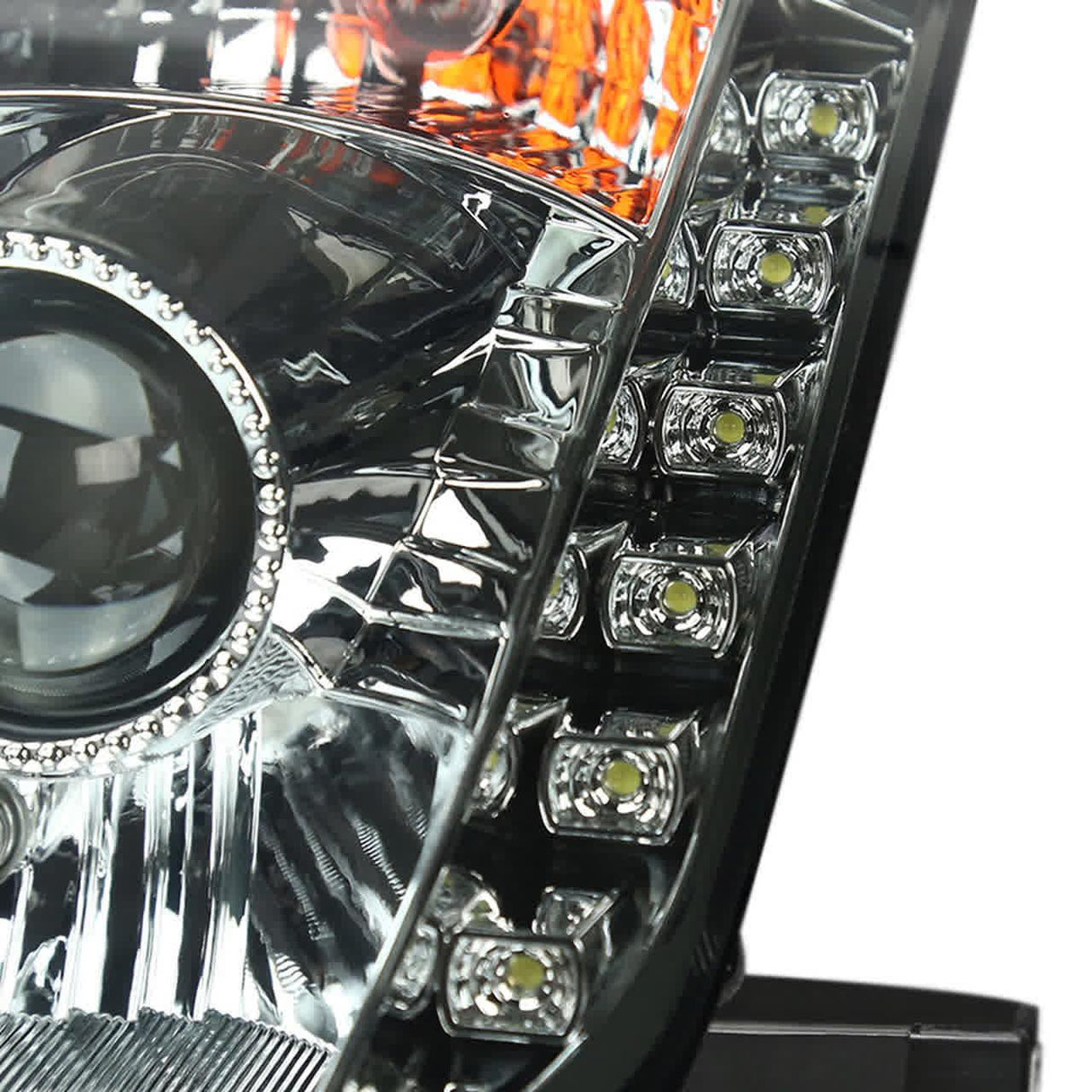 Nissan 350Z SMD LED Strip with HID Black or Chrome Projector Headlights (2003-2005) - K2 Industries