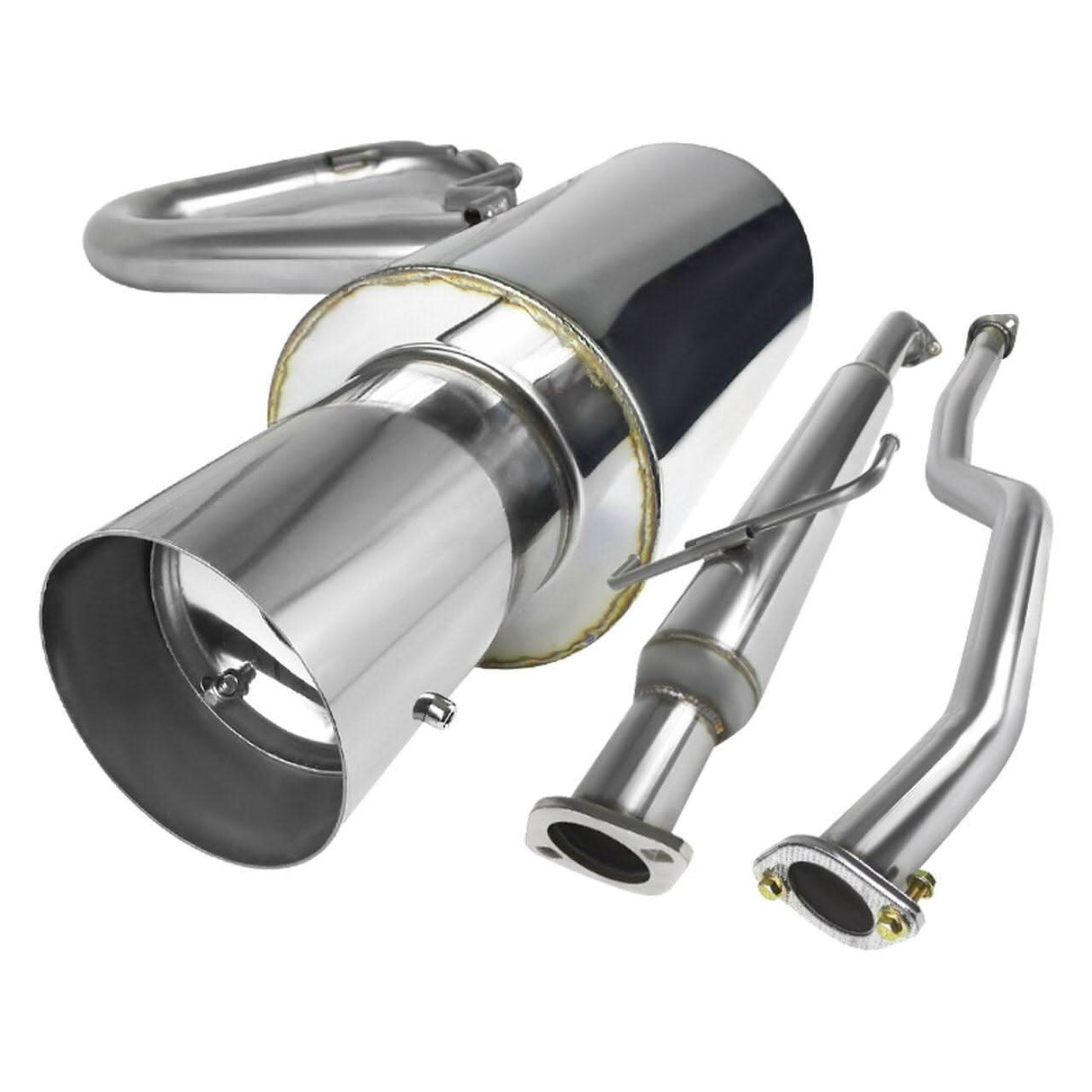 Spec-D Tuning Exhaust Scion tC (2005-2010) Catback N1 Muffler Polished/Blue Burnt Tip