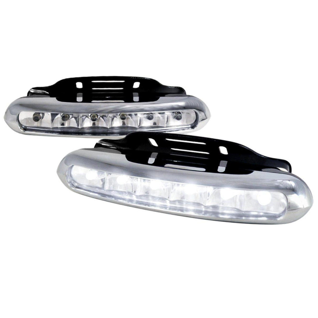 Spec-D Universal Clear Lens DRL 6 LED Daytime Running Lights - LF-102LED-WT-SD