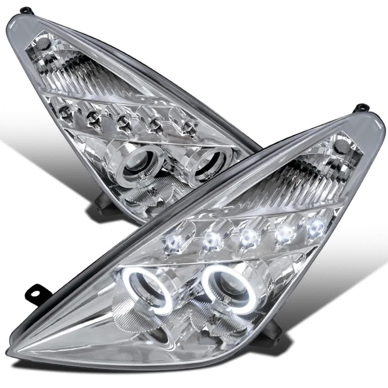 Spec-D Projector Headlights Toyota Celica (00-05) Dual Halo w/ LED - Black / Chrome