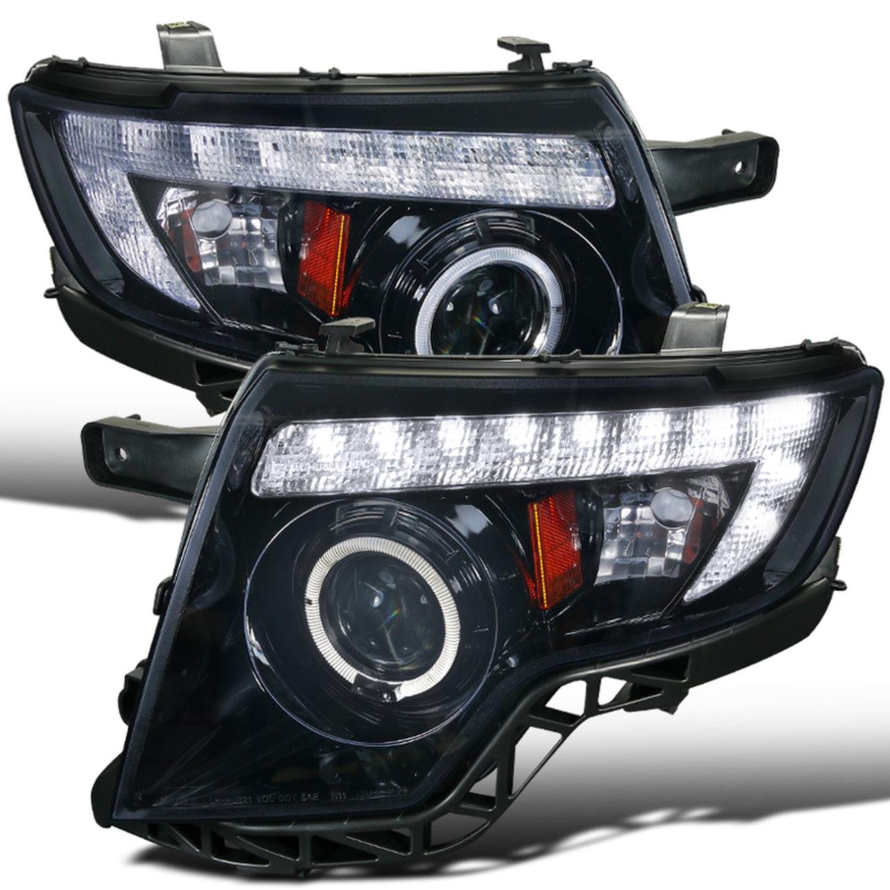 Spec-D Projector Headlights Ford Edge (07-10) Halo w/ LED Bar - Black or Chrome