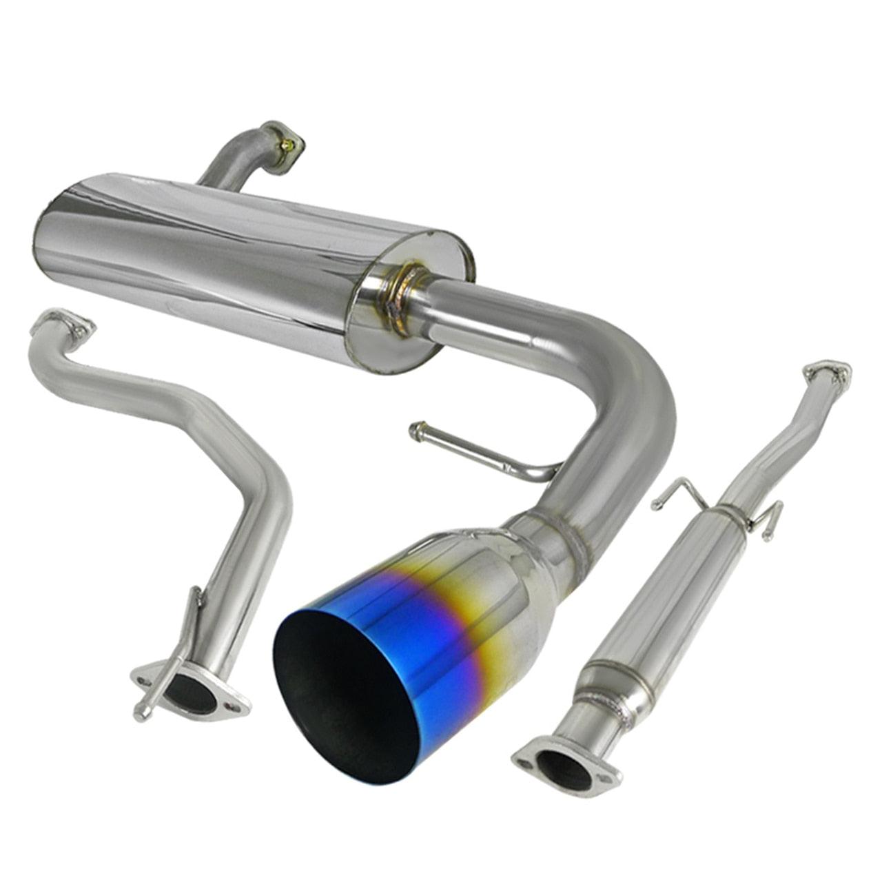 Spec-D Tuning Exhaust Honda Civic EF Hatch (88-91) Polished / Blue Burnt Tip