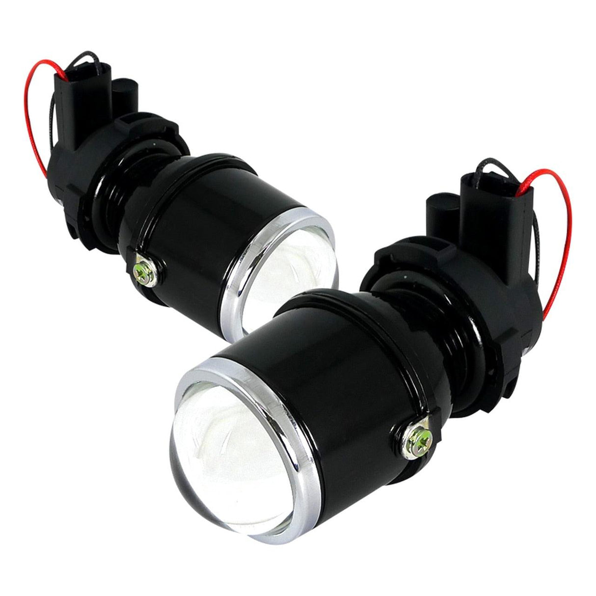 Spec-D Universal 12V/55W H3 Projector Fog Lights Kit w/ Mounting Brackets - LFP-RND3-WQ