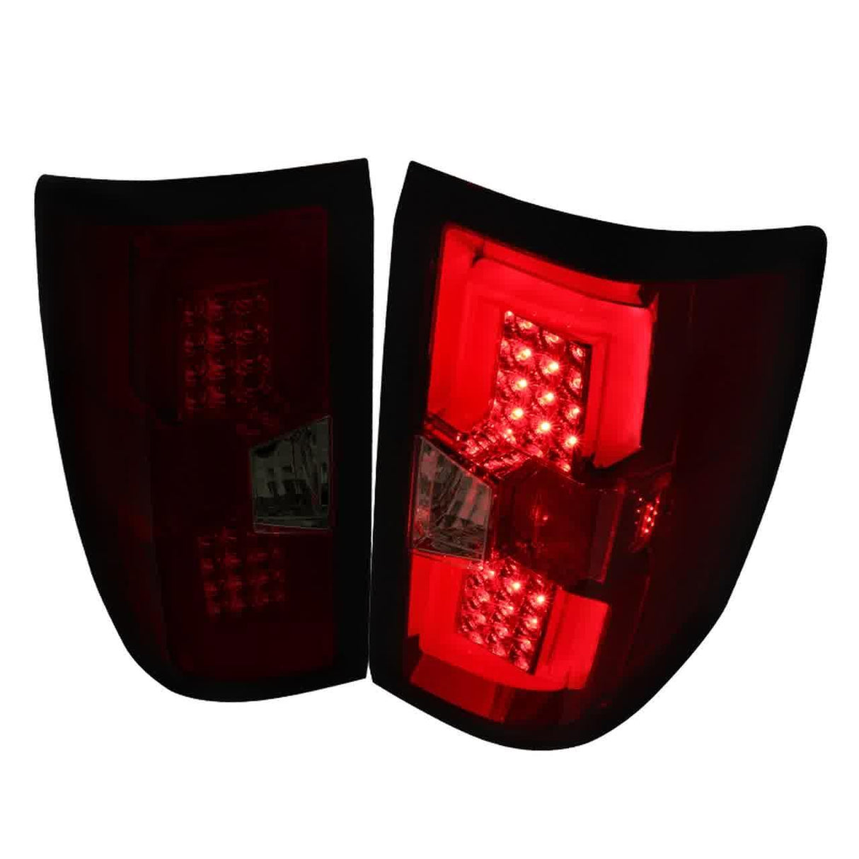 Spec-D LED Tail Lights Silverado (14-17) Sierra (15-17) w/ Red LED U-Bar Black or Chrome