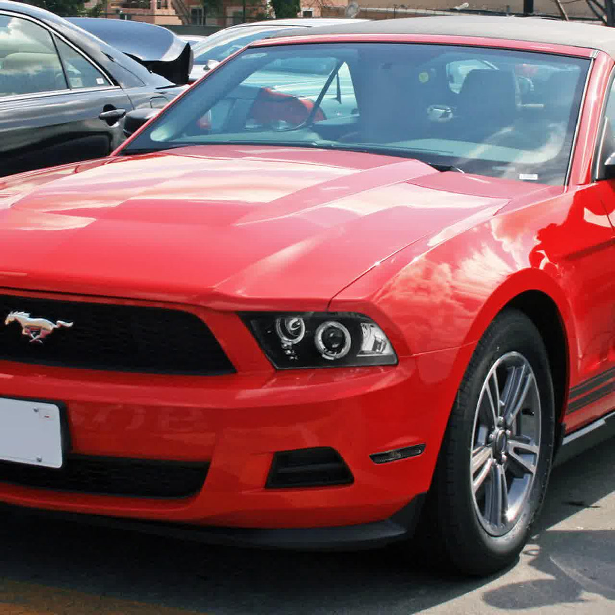 Spec-D Projector Headlights Ford Mustang (10-14) Dual Halo LED - Black or Chrome