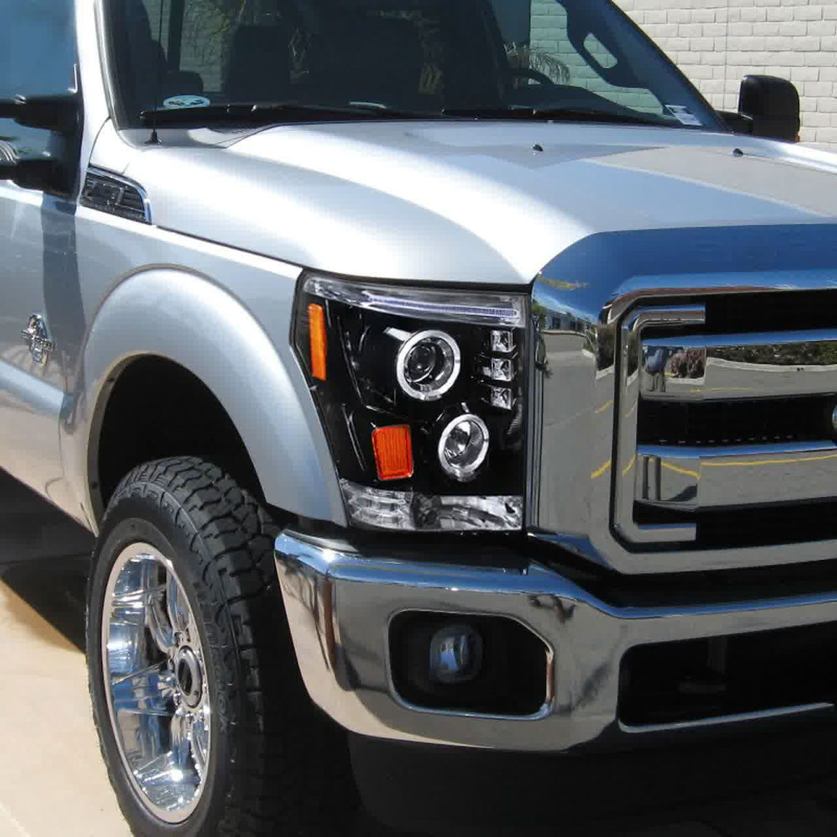 Spec-D Projector Headlights Ford F250 F350 F450 (08-10) Dual Halo LED - Black or Chrome