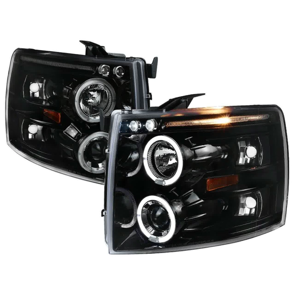 Spec-D Projector Headlights Chevy Silverado 1500 (07-14) Dual Halo - Black or Chrome