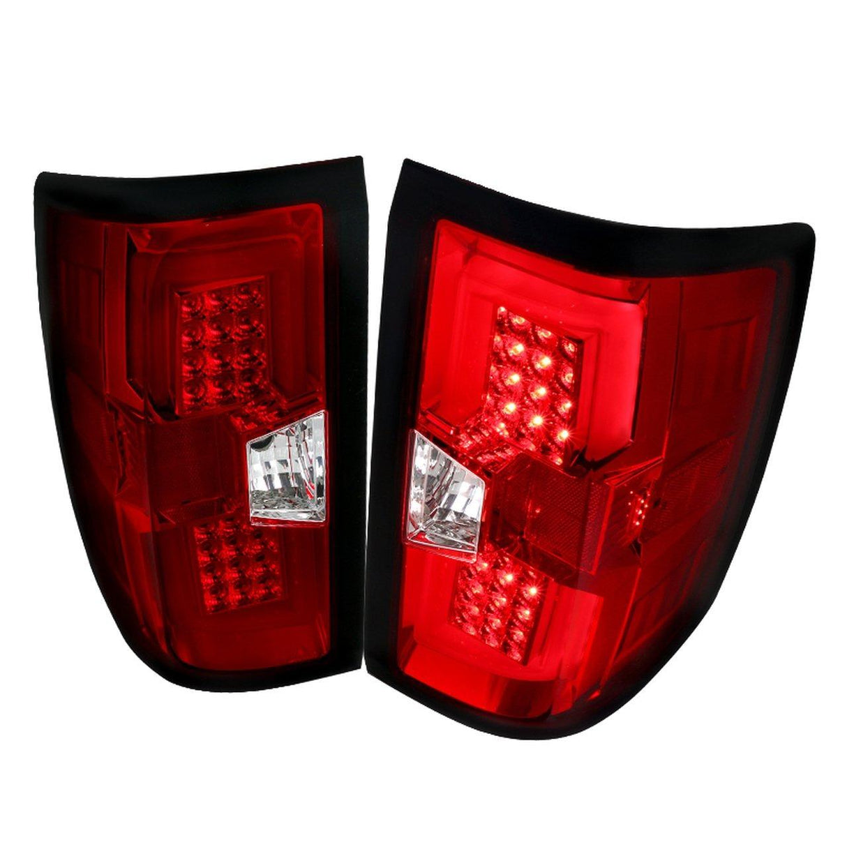 Spec-D LED Tail Lights Silverado (14-17) Sierra (15-17) w/ Red LED U-Bar Black or Chrome