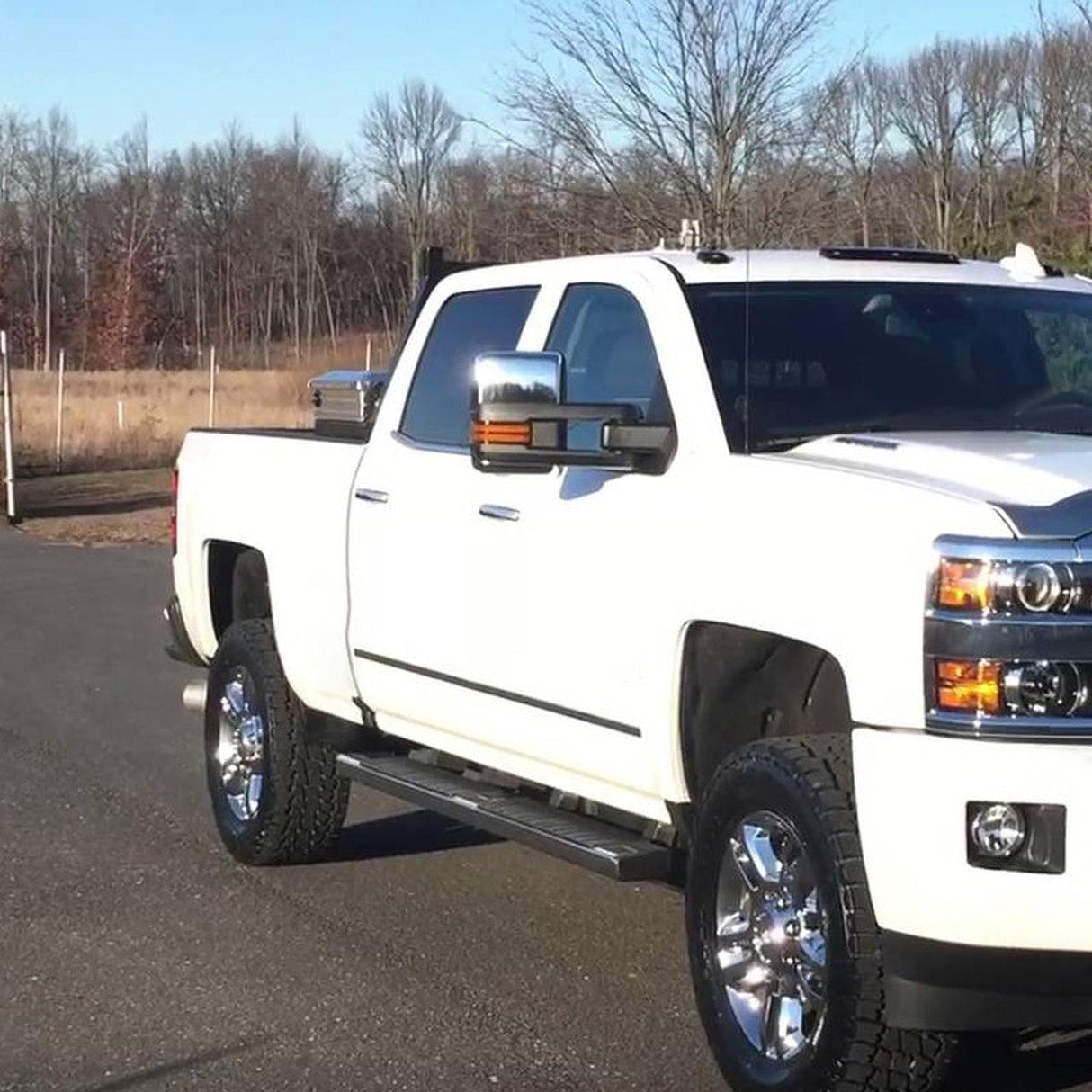 Spec-D Towing Mirrors Chevy Silverado (2014-2018) Manual Extended w/ LED