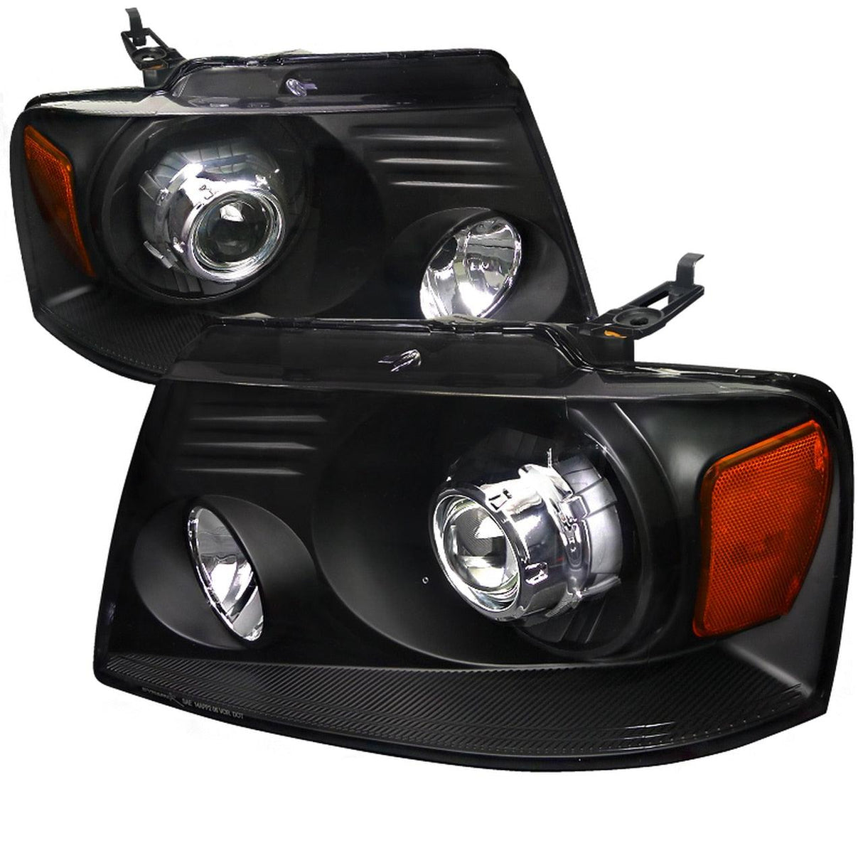 Spec-D Projector Headlights Ford F150 (04-08) Mark LT (06-08) Halo Black / Smoked / Chrome