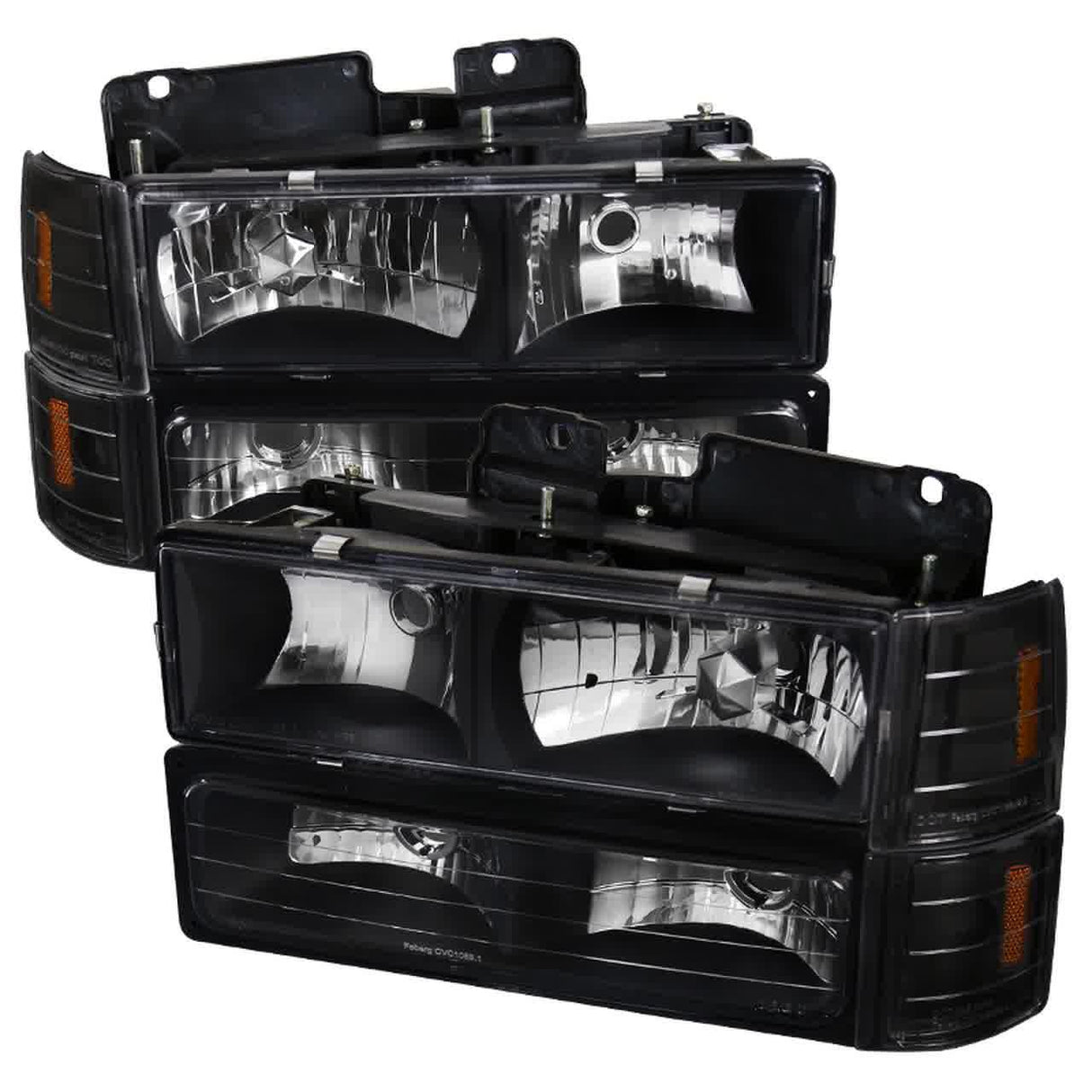 Spec-D OEM Replacement Headlights GMC Sierra / Yukon (94-98) Matte Black or Chrome Housing