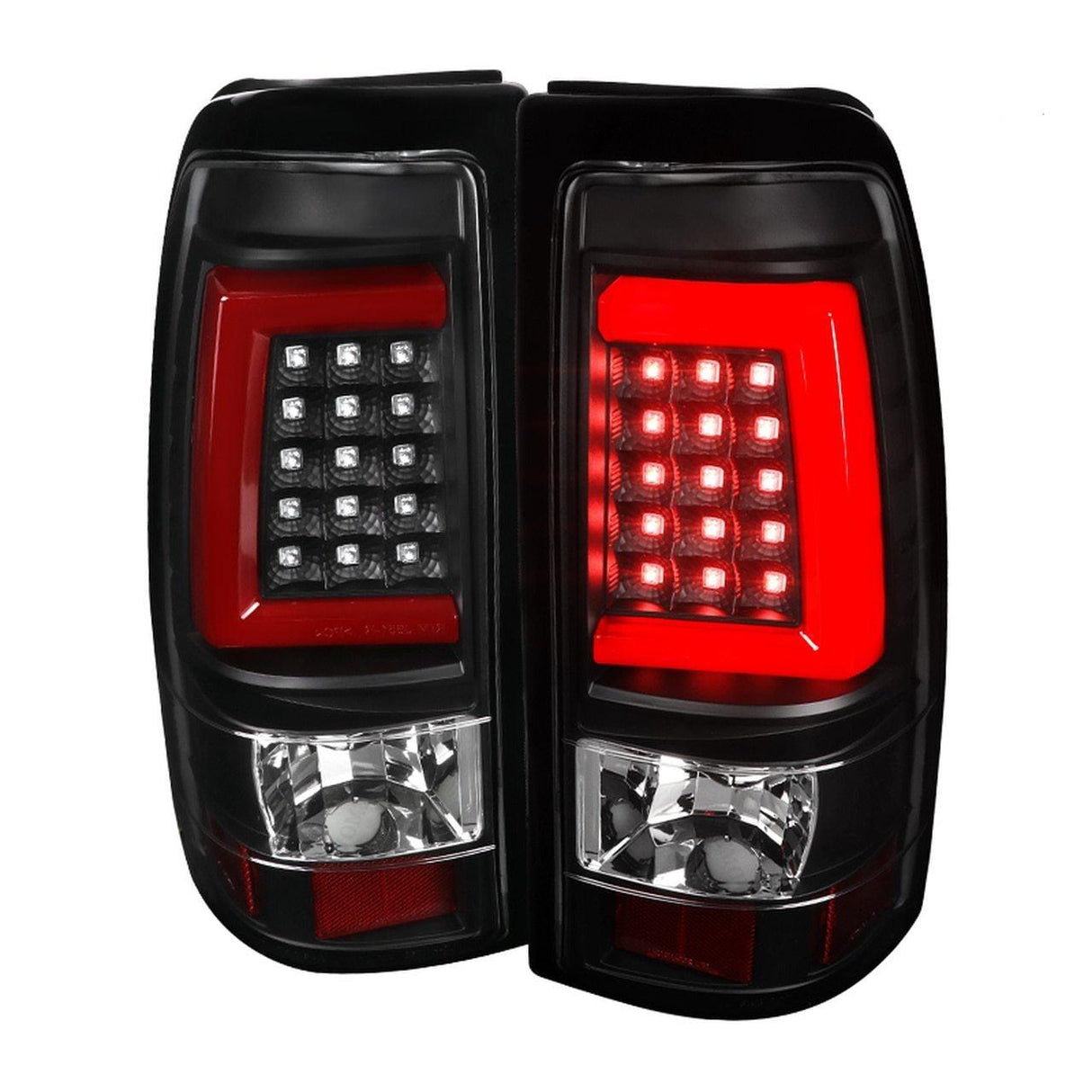 Spec-D LED Tail Lights Chevy Silverado (1999-2002) C-Bar - Black / Smoke / Red