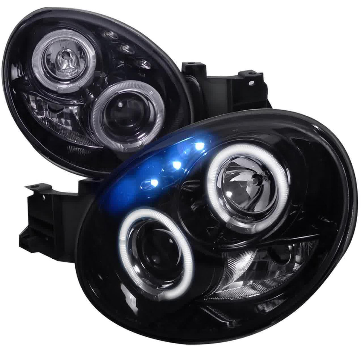 Spec-D Projector Headlights Subaru WRX (02-03) Dual Halo LED - Bug Eye Black or Chrome