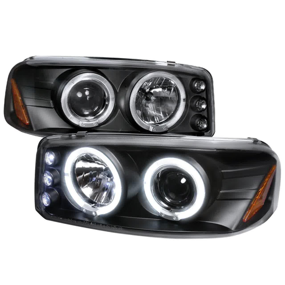 Spec-D Projector Headlights GMC Yukon (01-06) Sierra (99-06) Dual Halo w/o Bumper Lights - Black or Chrome