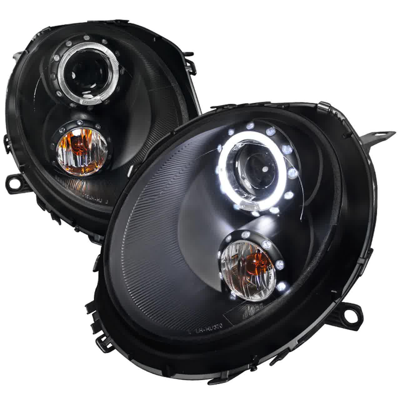 Spec-D Projector Headlights Mini Cooper R55 / R56 / R57 / R58 / R59 (07-15) LED Halo - Black or Chrome