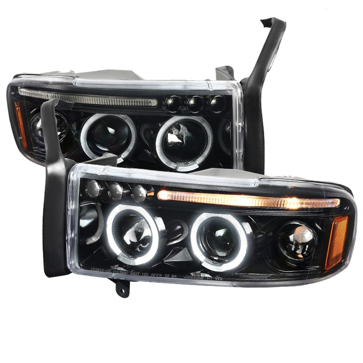 Spec-D Projector Headlights Dodge Ram (94-01) Dual LED Halo - Black or Chrome