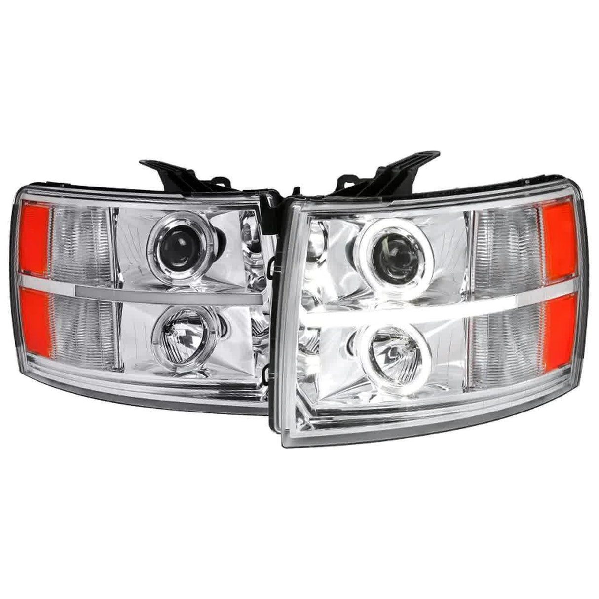 Spec-D Projector Headlights Chevy Silverado 1500 (07-14) Dual Halo - Black or Chrome