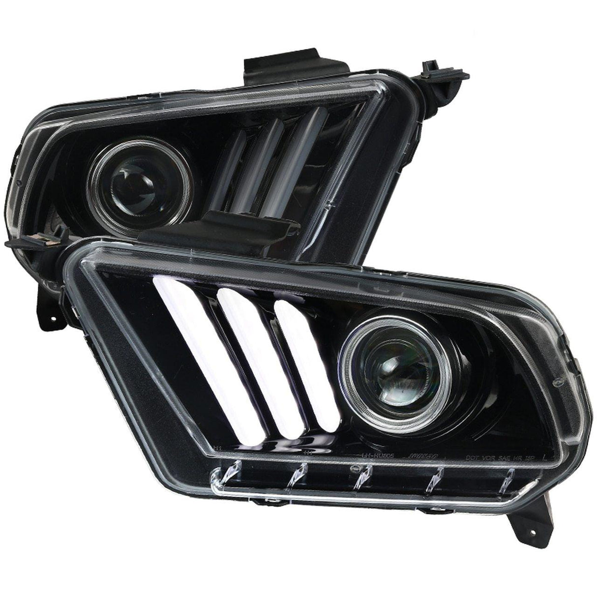 Spec-D Projector Headlights Ford Mustang S197 (10-14) LED Sequential Signal - Black / Chrome / Smoke